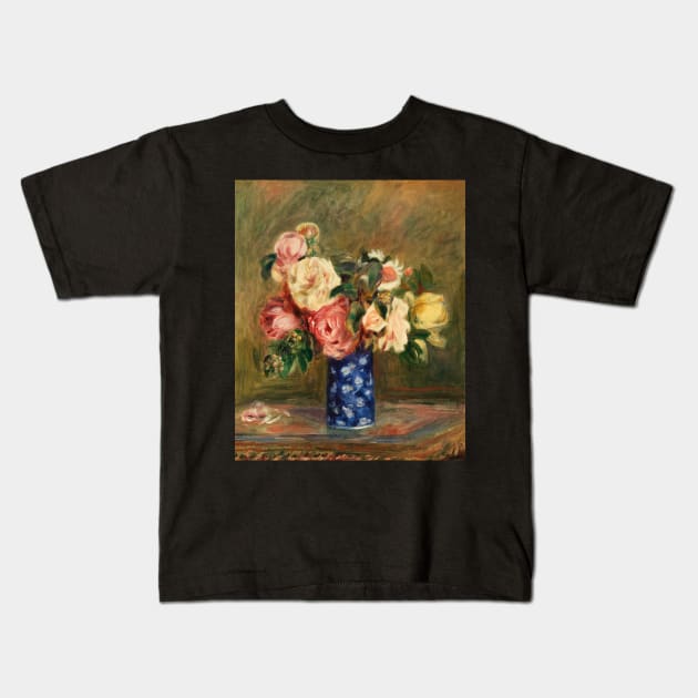 Bouquet of Roses by Renoir Kids T-Shirt by MurellosArt